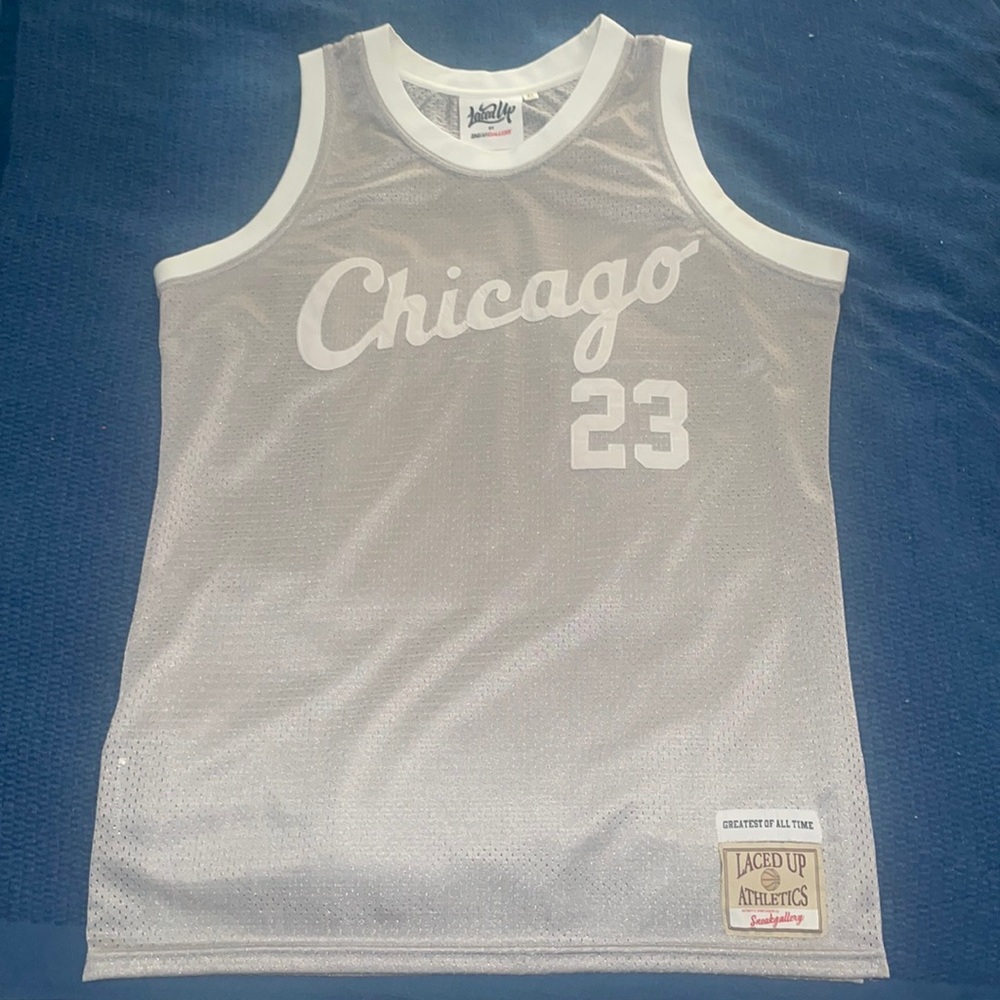 Laced Up Retro 4 Michael Jordan Pure Money Sewn Goat Jersey